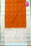 Pure Kanchipuram Silk Saree-Rust Orange with Sea Green-PF81307