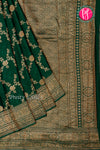 PURE KADDI BANARASI CREPE SILK SAREE-Bottlegreen-PA29680