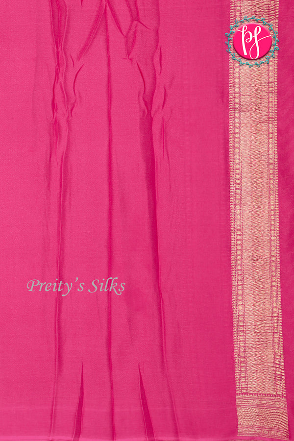 PURE KADDI BANARASI GEORGETTE SILK SAREE-Pink-PA23860