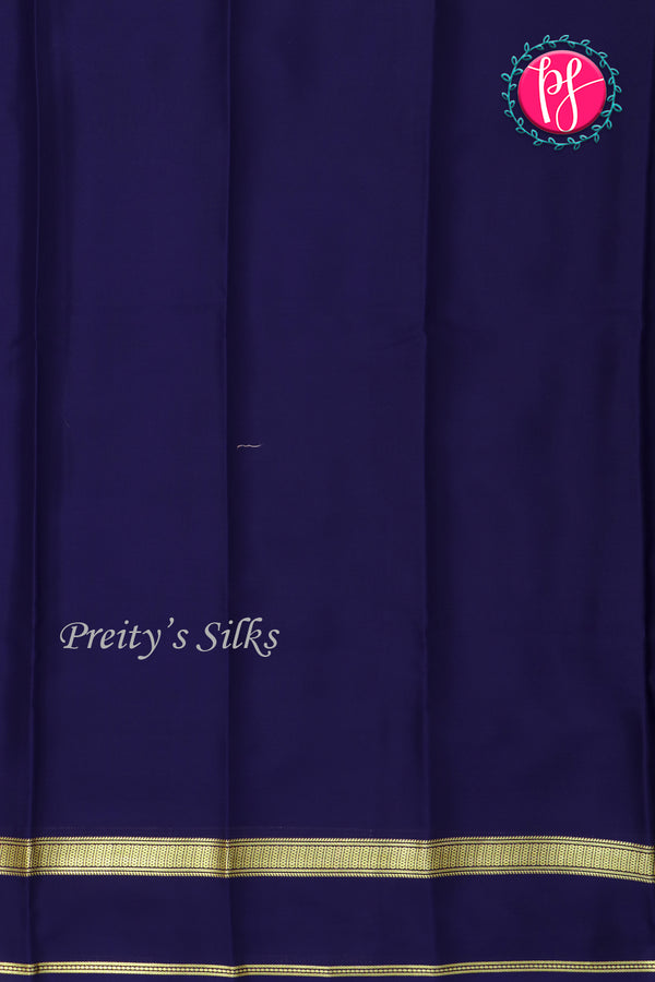 Pure Mysore Crepe Silk Saree-Navyblue-PA21800