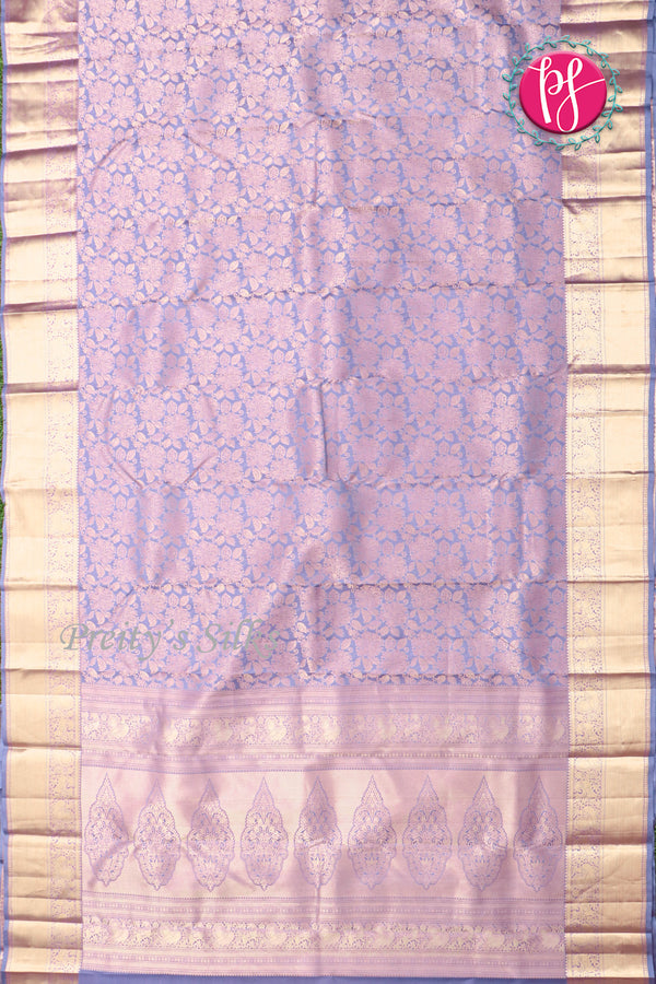 Pure Brocade Kanchipuram Silk Saree-LightLavender-PA04491