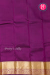 Half Pure Kanchipuram Silk Saree-Goldenyellow And Purple-PA25826