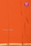 Pure Mysore Crepe Silk Saree -Light spring green And Orange- PA09448