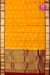 Half Pure Kanchipuram Silk Saree-Mangoyellow And Maroon-PF82197