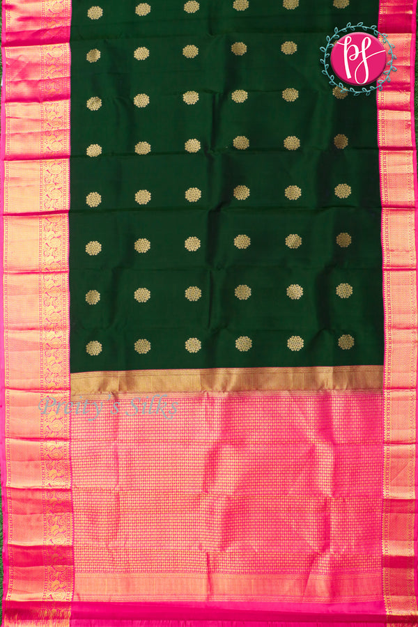 Pure Kanchipuram Silk Saree-Green And Pink-PF81253