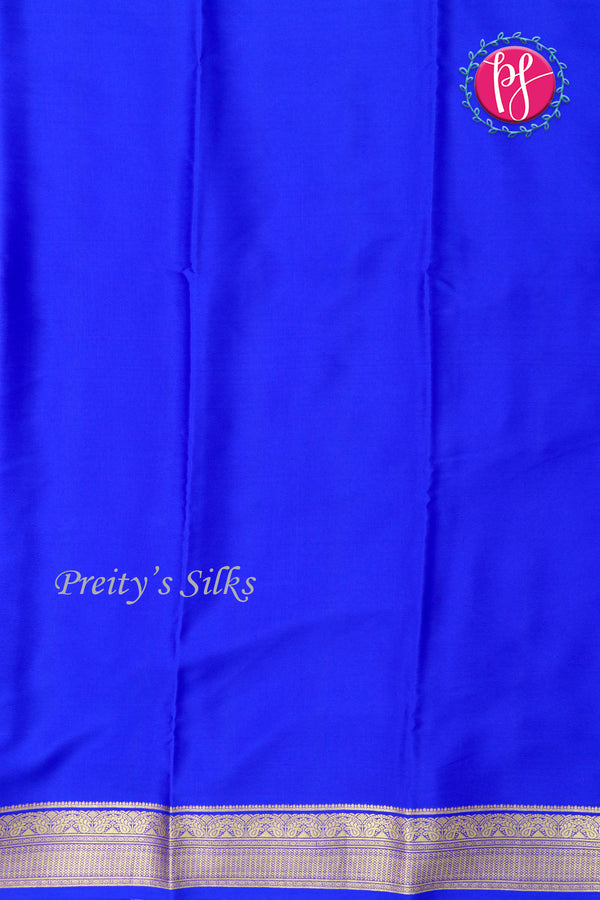 Pure Mysore Crepe Silk Saree-Royalblue-PF84310