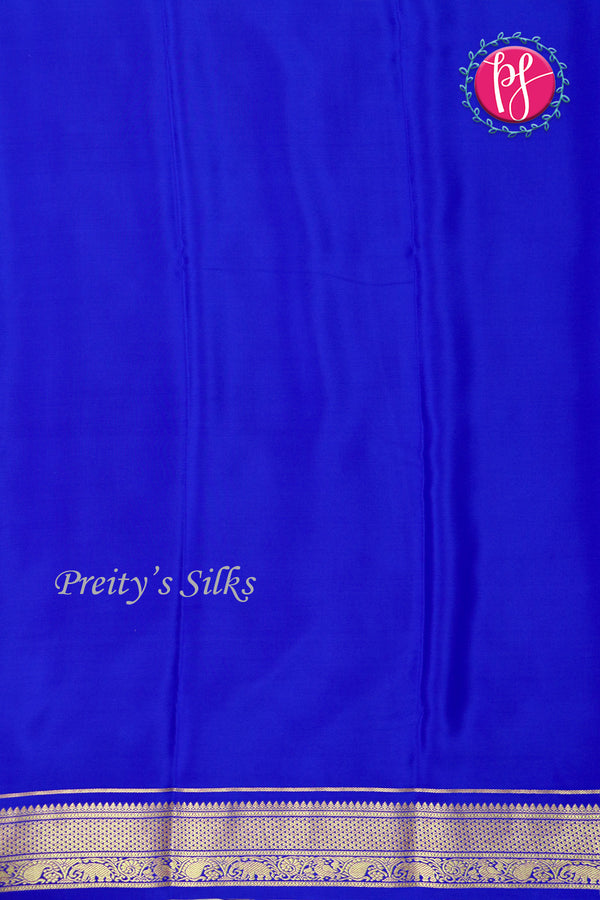 Pure Mysore Crepe Silk Saree -Royalblue-PA01334