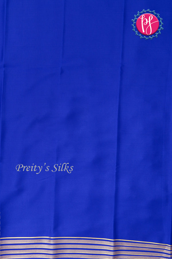 Pure Mysore Crepe Silk Saree -Royalblue-PA03145