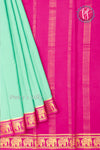 Pure Mysore Crepe Silk Saree-Contrast-Pistagreen And Pink-PA19804