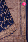 PURE KADDI BANARASI GEORGETTE SILK SAREE-Navyblue-PA29680