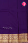 Pure Kanchipuram Silk Saree-Yellow And Navyblue-PA23554