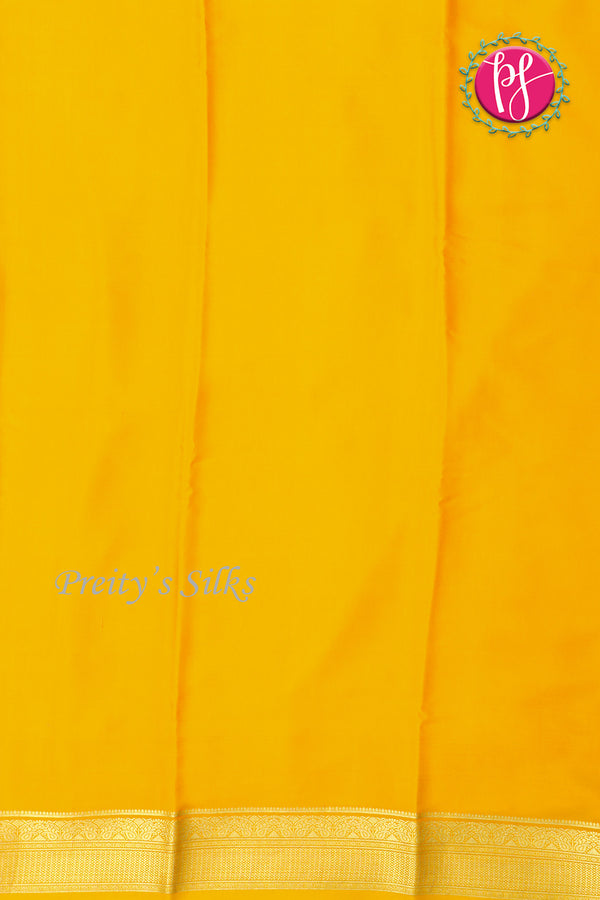 Pure Mysore Crepe Silk Saree-Yellow-PF84310