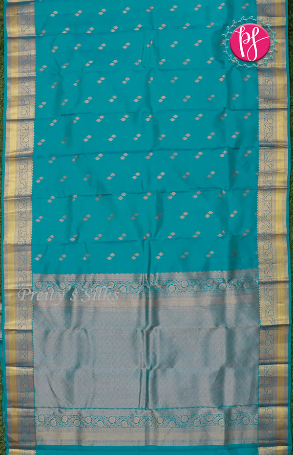 Pure Kanchipuram Silk Saree -Skyblue-PF59189