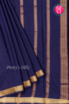 Pure Mysore Crepe Silk Saree-Navyblue-PA33565
