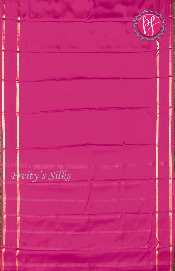 Pure Mysore Crepe Silk Saree With Bentex Border-MejentaPink-PF46791