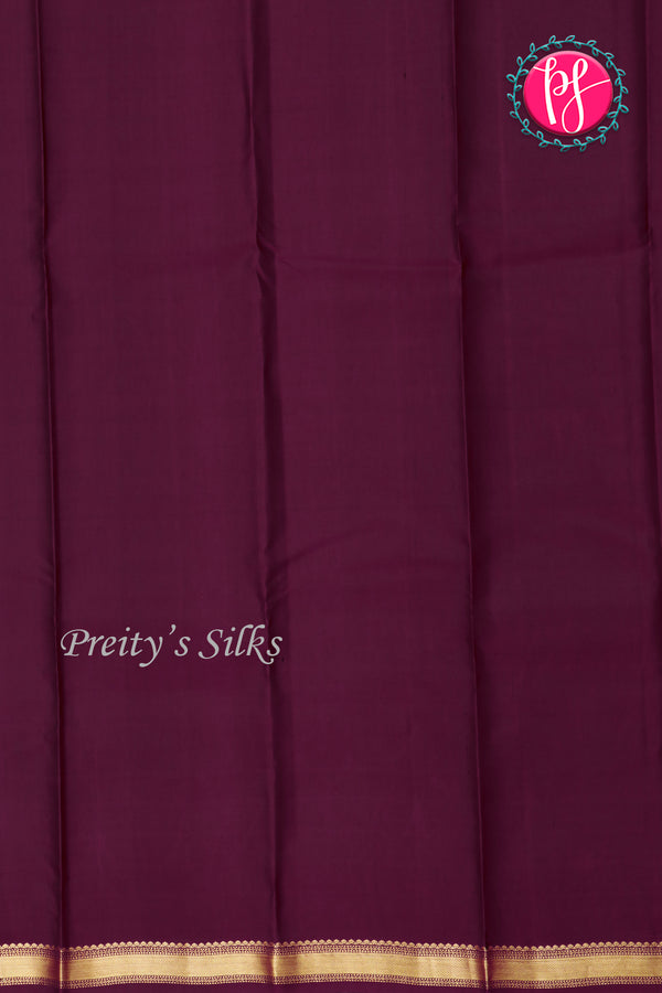 Pure Kanchipuram Silk Saree-Wine-PA27235