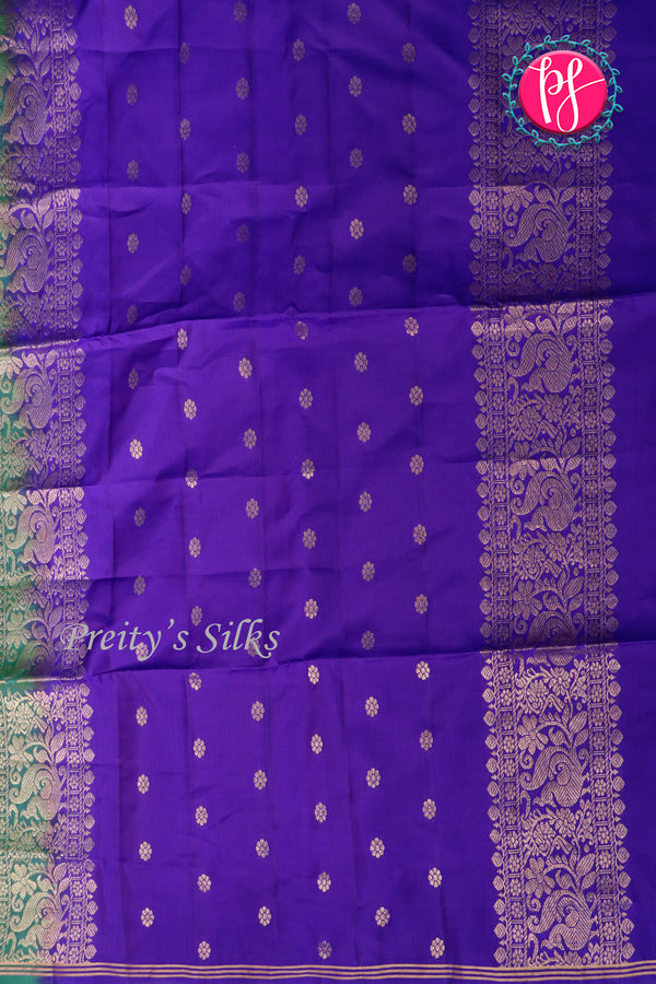 Kanchipuram Soft Silk Saree-Army Green And Royalblue-PA20267