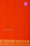 Pure Mysore Crepe Silk Saree-Pistagreen And Orange-PA26302