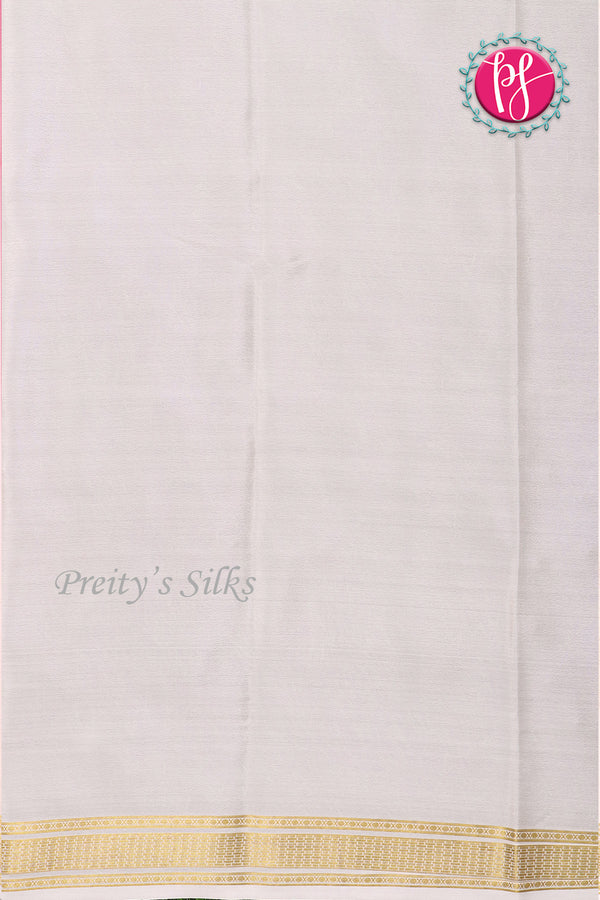 Pure Mysore Crepe Silk Saree -Bright Rose And White Red-PA01209