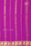 Pure Mysore Crepe Silk Saree-Contrast-Neongreen And Purple-PA19804