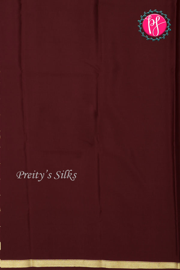 Pure Mysore Crepe Silk Saree-Singlechecks-Maroon-PA20527