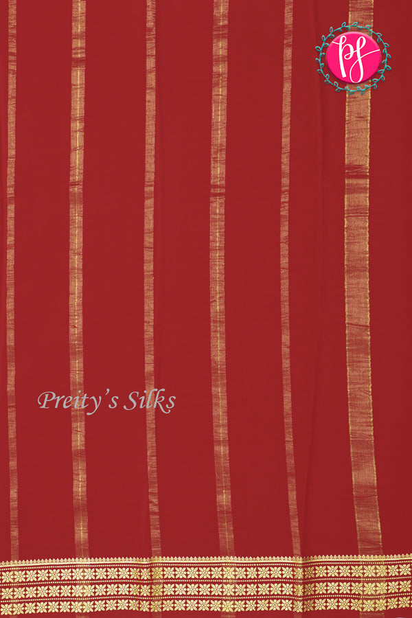 Pure Mysore Crepe Silk Saree-Maroon-PA19578