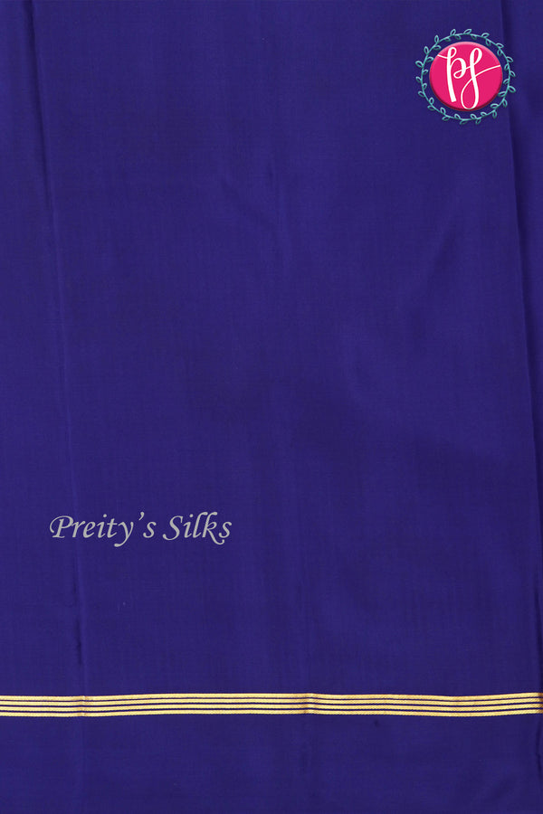 Pure Mysore Crepe Silk Saree Contrast PlainBorder -Lightlavender Navyblue-PA10788