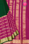Pure Mysore Crepe Silk Saree-Bottlegreen And Mejentapink-PA46832