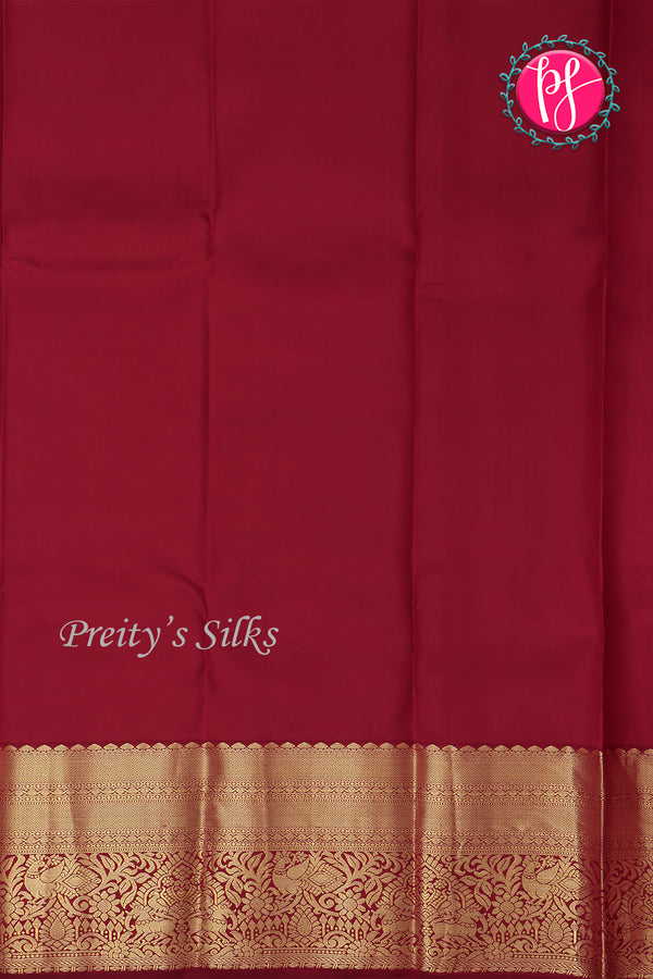 Pure Kanchipuram Silk Saree-Peach And Maroon-PA23514
