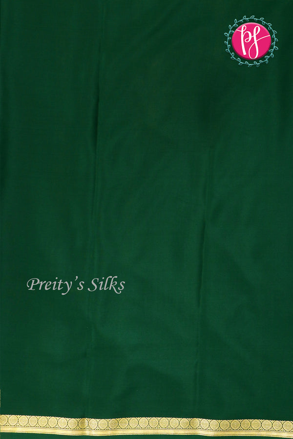 Pure Mysore Crepe Silk Saree -Bottlegreen-PA11134