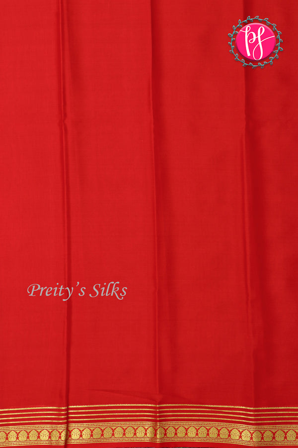 Pure Mysore Crepe Silk Saree-Red-PA21845
