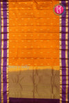Semi Pure Kanchipuram Silk Saree-Mustard yellow And Purple-PF55938