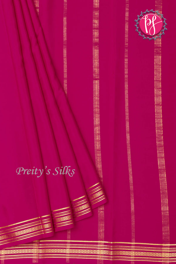 Pure Mysore Crepe Silk Saree-Mejentapink-PA19538