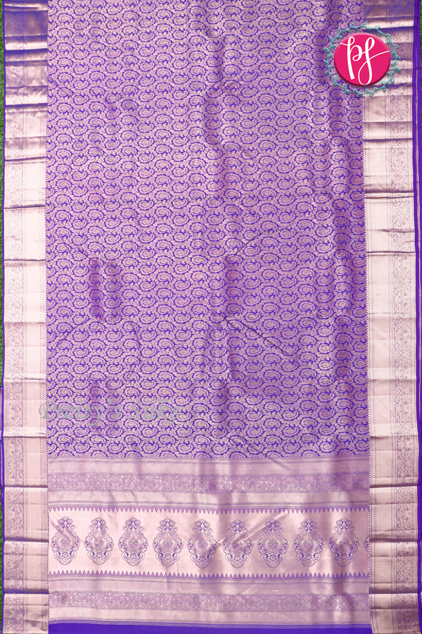 Pure Brocade Kanchipuram Silk Saree-purple-PA04494