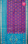 Pure Pochampally Soft Silk saree- Purple - Sky Blue-PF38080
