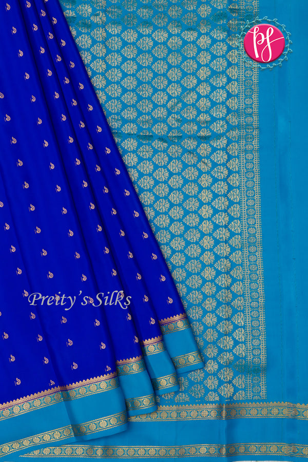 Pure Mysore Crepe Silk Saree With Bentex Border-PF80241