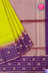 Kanchipuram Soft Silk Saree-Lightgreen And Purple- PA27323