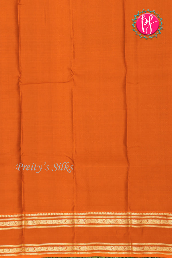 Half Pure Kanchipuram Silk Saree-Dark Plum And Rustorange-PA35211