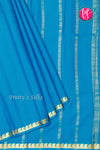 Pure Mysore Crepe Silk Saree-Tealblue-PA21766