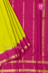 Pure Mysore Crepe Silk Saree-Pisatgreen And Pink- PA22264