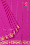Pure Mysore Crepe Silk Saree-Gandaberunda Border-Mejentapink-PA26362