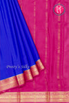 Pure Mysore Crepe Silk Saree- Royalblue And Mejentapink-PA28937