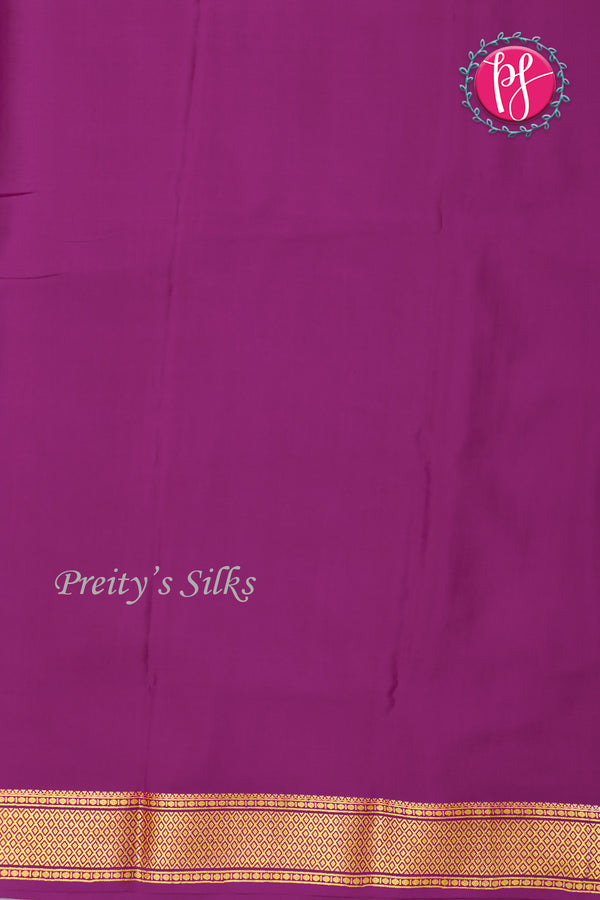 Pure Mysore Crepe Silk Saree -Olivegreen And Purple-PA72866