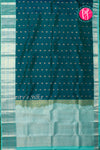 Half Pure Kanchipuram Silk Saree-PeacockGreen And Cyan -PA25832