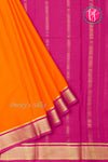 Pure Mysore Crepe Silk Saree-Orange And Pink-PA28744