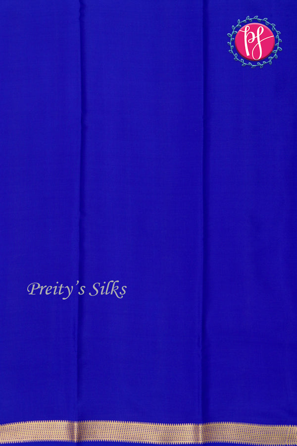 Pure Mysore Crepe Silk Saree -Pista green And Royalblue-PA09448
