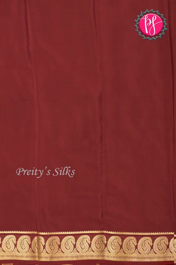 Pure Mysore Crepe Silk Saree-Rustorange And Deepmarron-PA20648