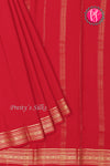 Pure Mysore Crepe Silk Saree-Red-PA35304