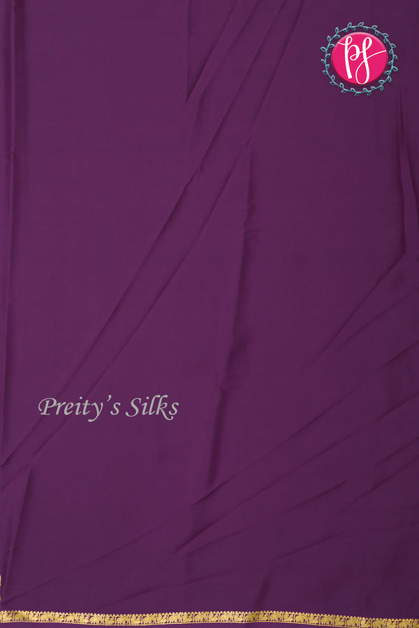 Pure Mysore Crepe Silk Saree -Wine-PF84177