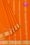 Pure Mysore Crepe Silk Saree-Gandaberunda self-Orange-PA29132